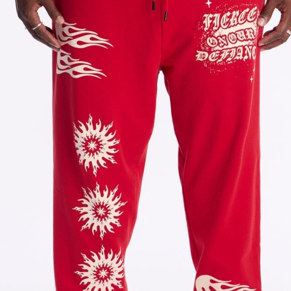 Fashion Nova Fierce Red Graphic Joggers